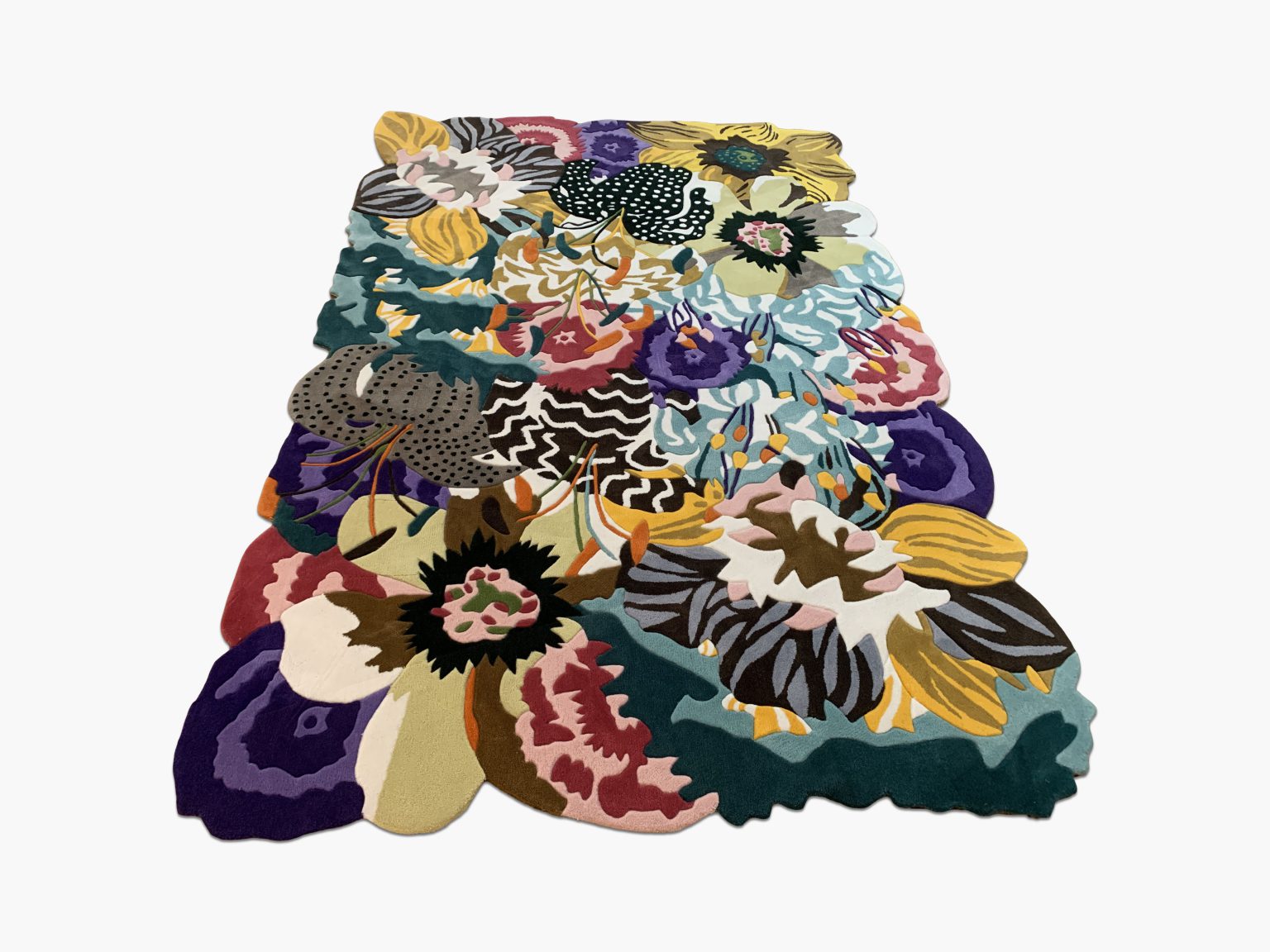 Mah jong floral rug