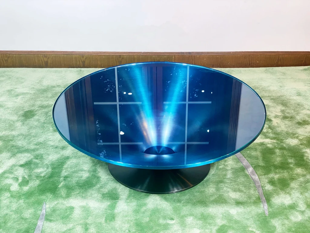 Round Glass & Aluminium Coffee Table