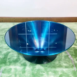 Round Glass & Aluminium Coffee Table