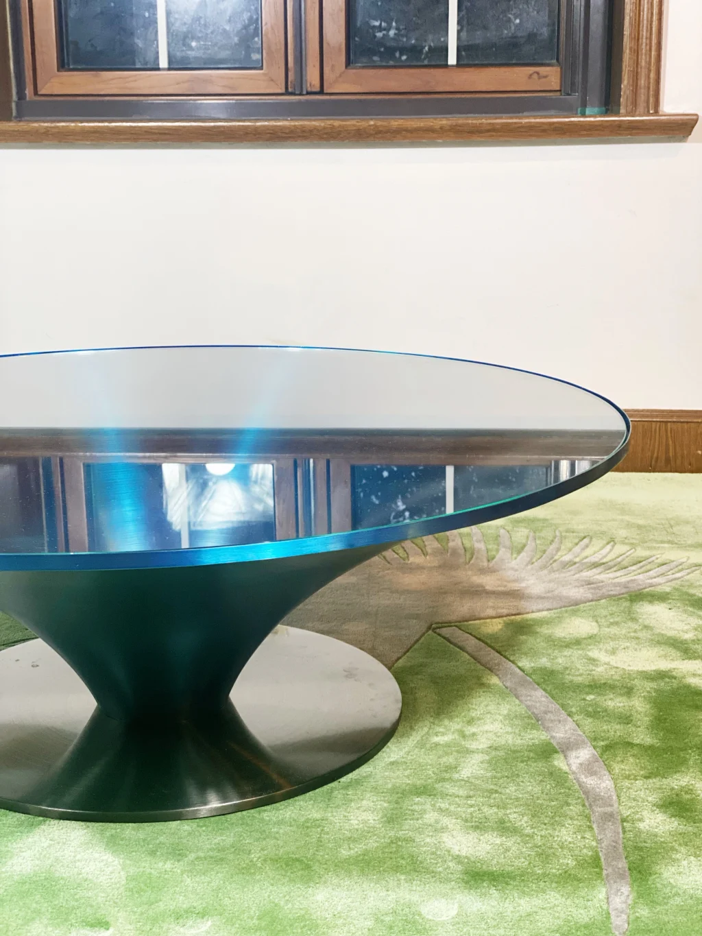 Round Glass & Aluminium Coffee Table