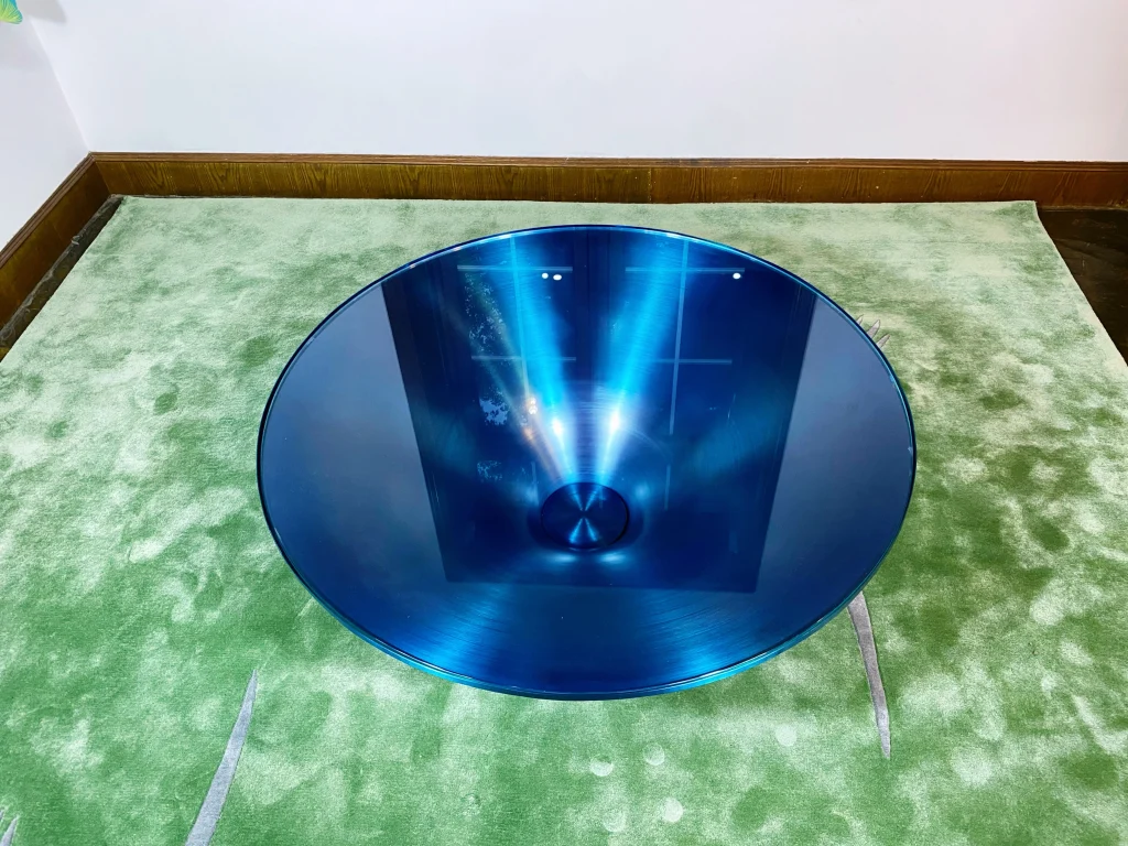 Round Glass & Aluminium Coffee Table