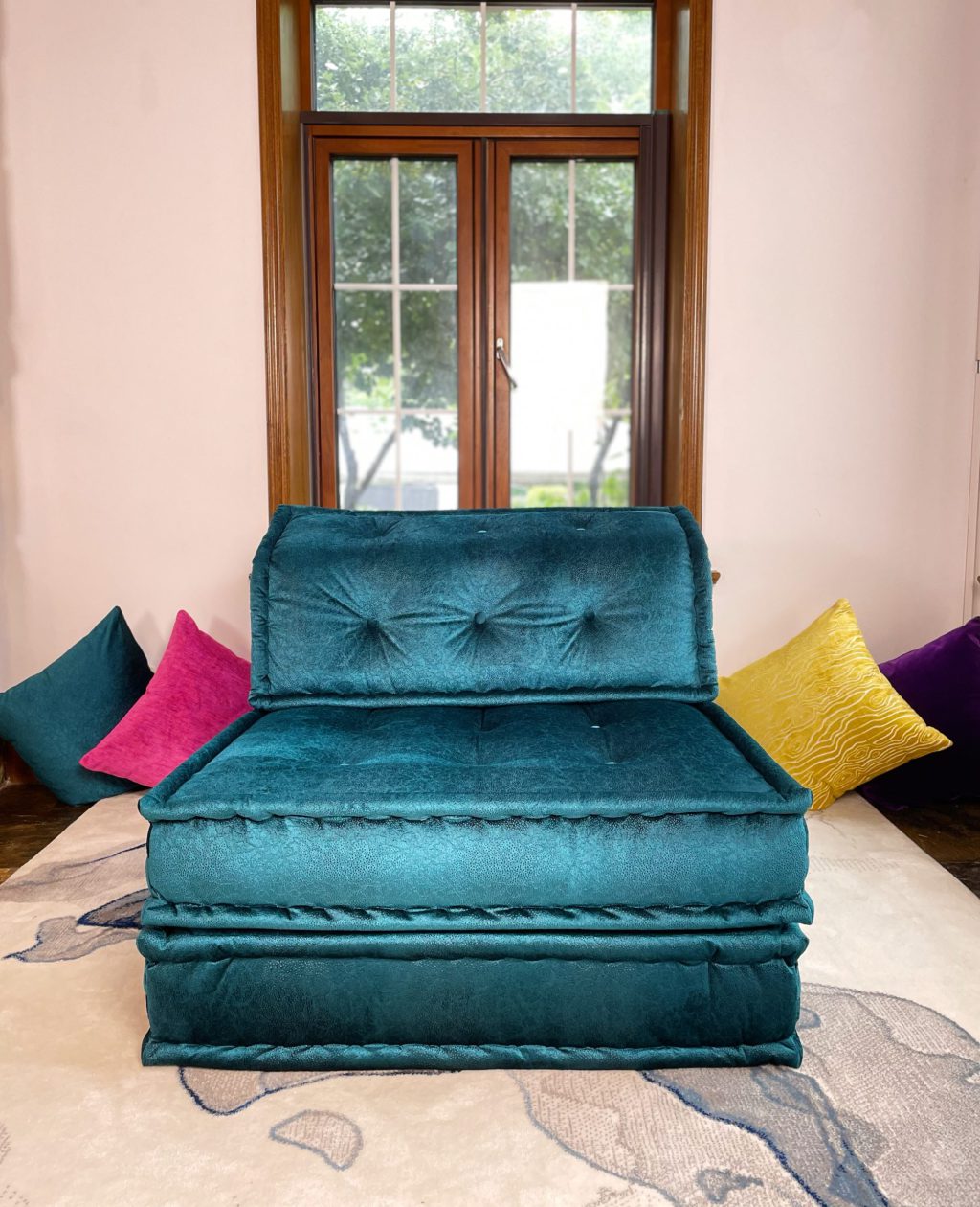 French Daybed Sofa : Teal Lounger