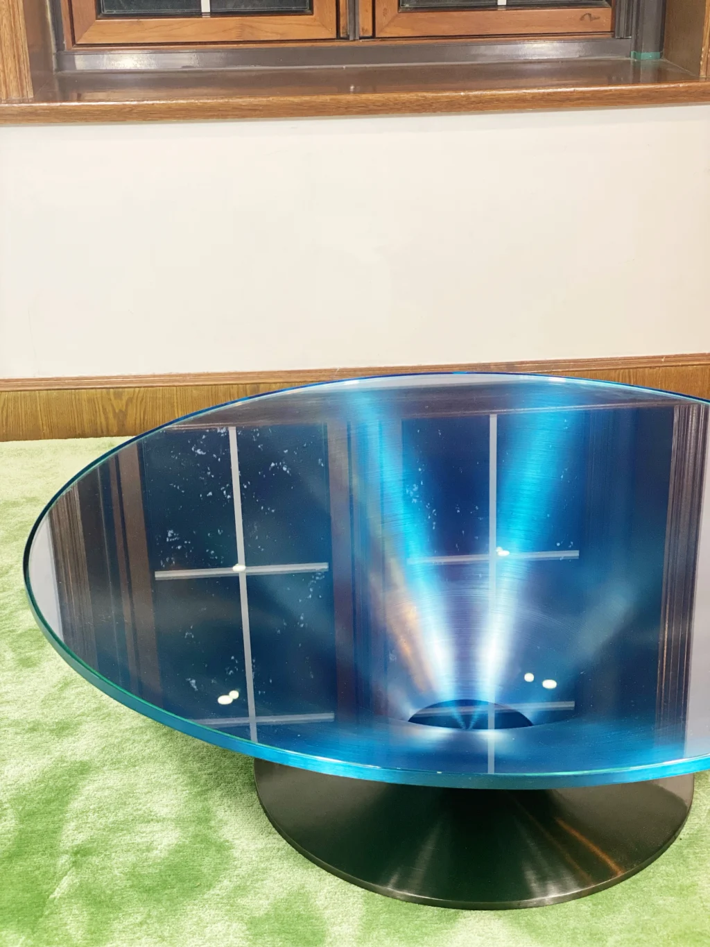Round Glass & Aluminium Coffee Table