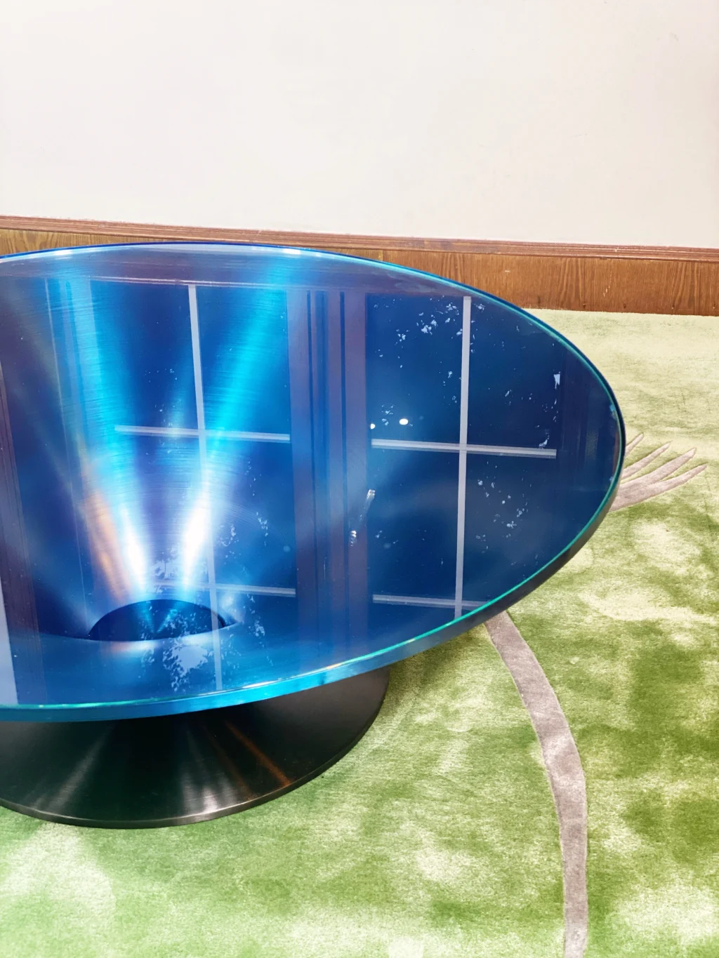 Round Glass & Aluminium Coffee Table