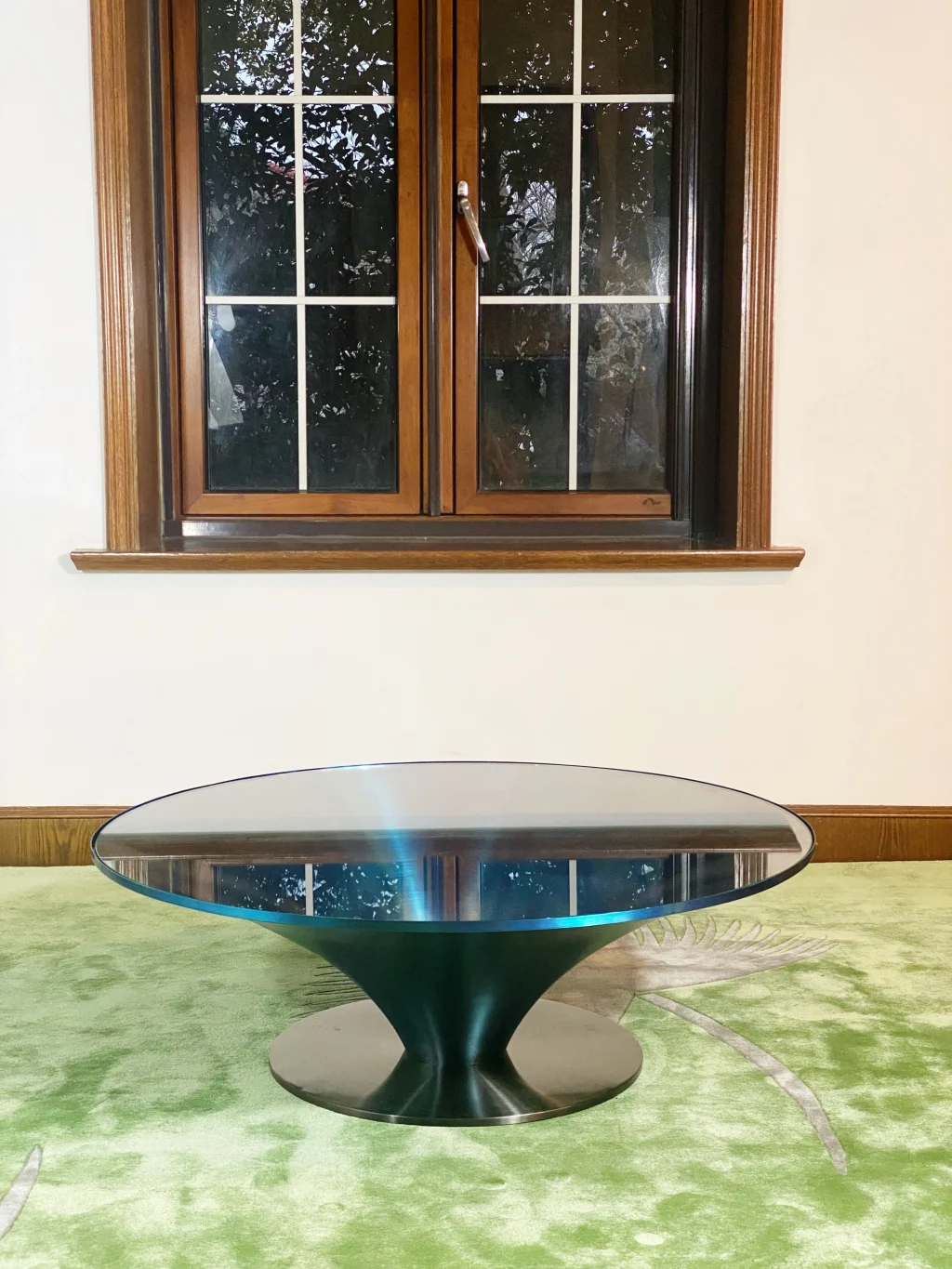 Round Glass & Aluminium Coffee Table