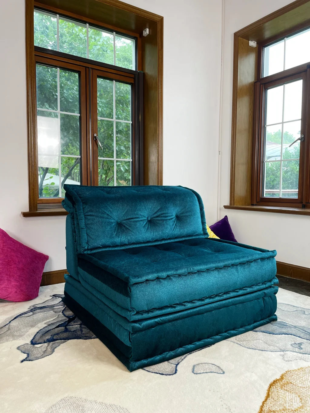 French Daybed Sofa: Teal