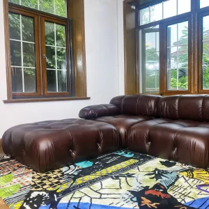 Mario Bellini Tribute Sofa Set: Top Grain Leather