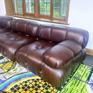 Mario Bellini Tribute Sofa Set: Top Grain Leather