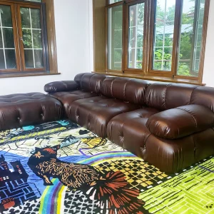 Mario Bellini Tribute Sofa Set: Top Grain Leather
