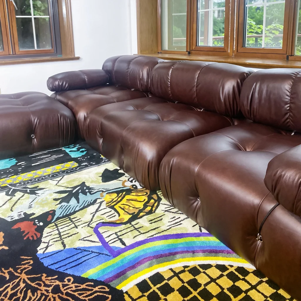 Mario Bellini Tribute Sofa Set: Top Grain Leather