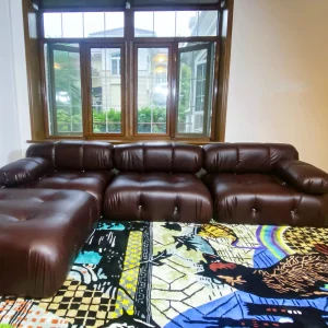 Mario Bellini Tribute Sofa Set: Top Grain Leather