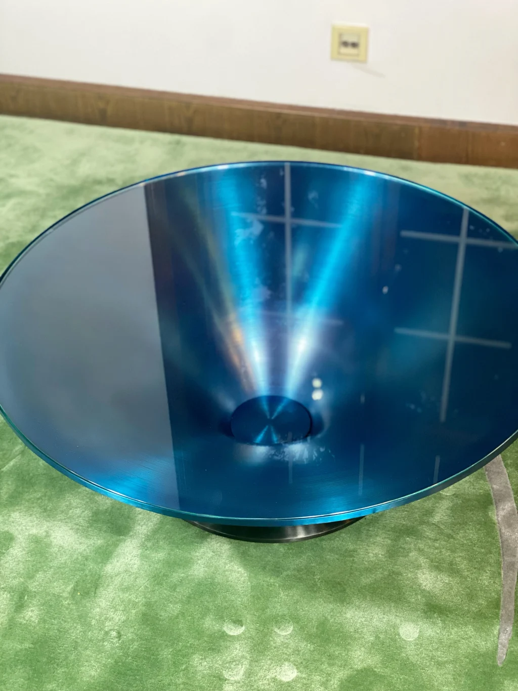Round Glass & Aluminium Coffee Table