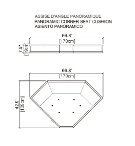 Panoramic corner seat cushion