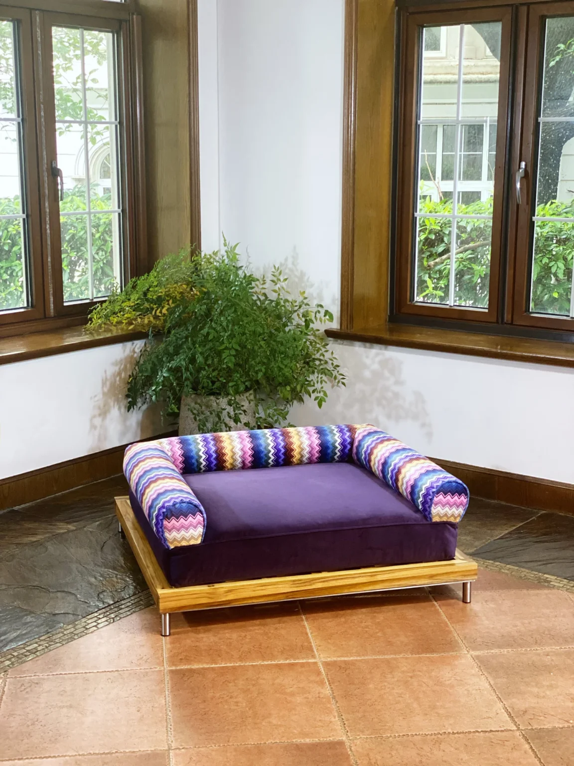 Teak Patio Mah Jong Couch Set