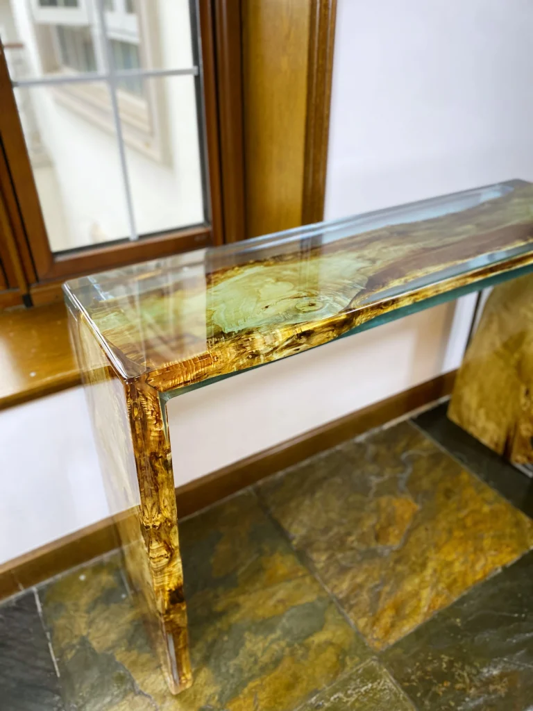 Waterfall Epoxy Console Table