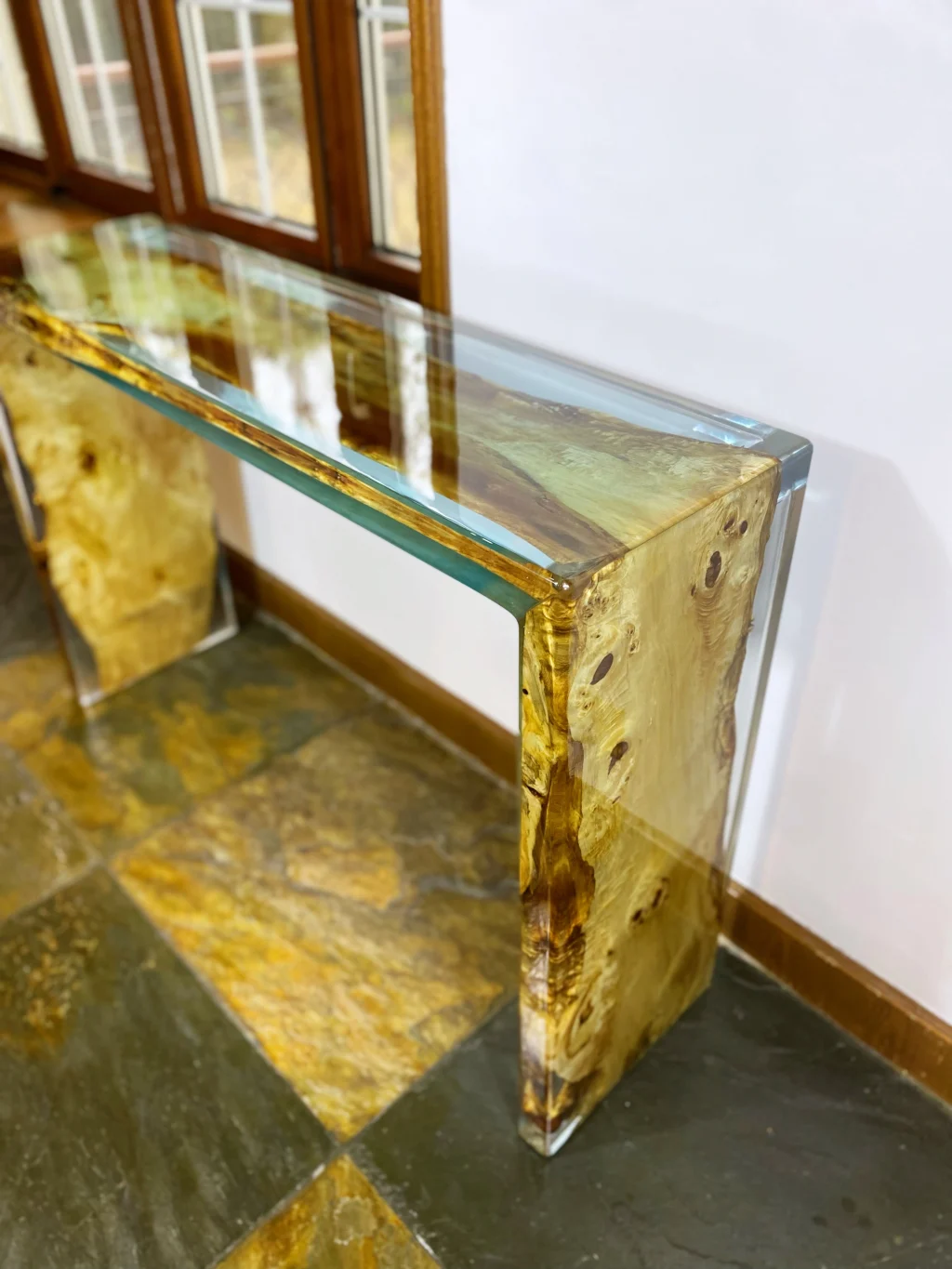 Waterfall Epoxy Console Table