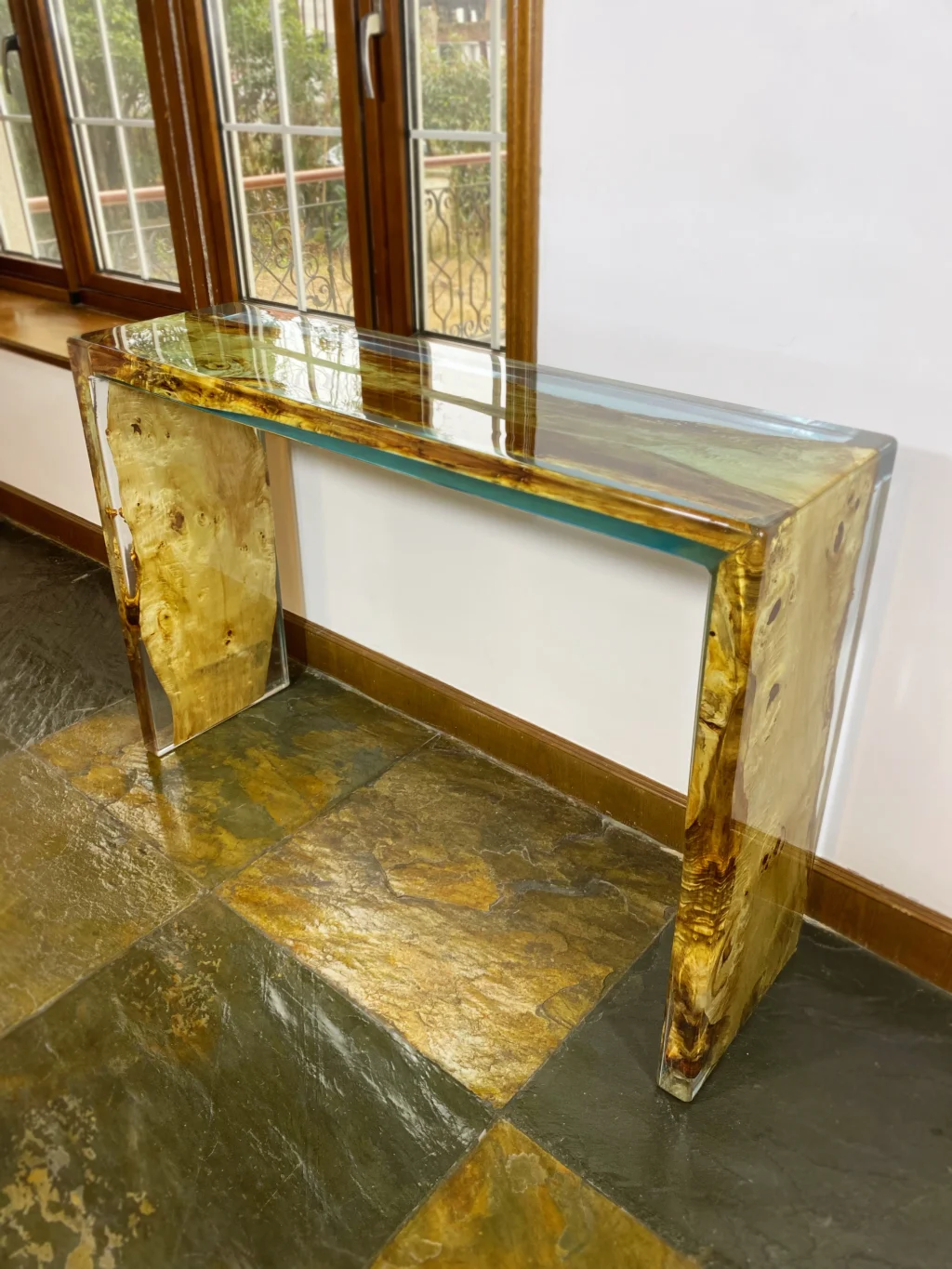Waterfall Epoxy Console Table
