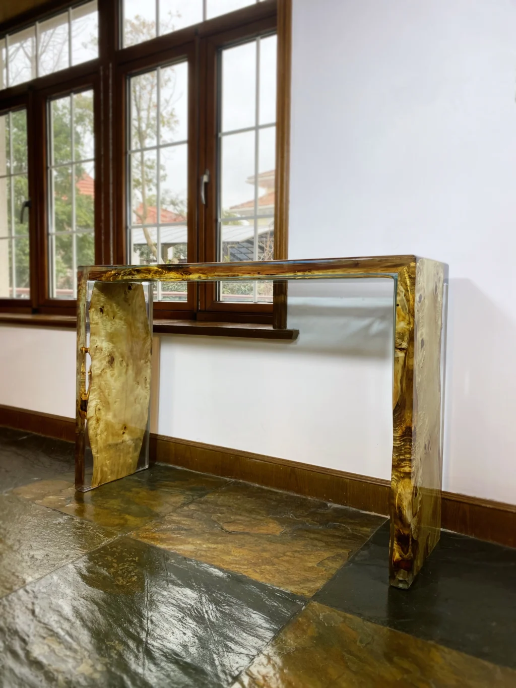 Waterfall Epoxy Console Table