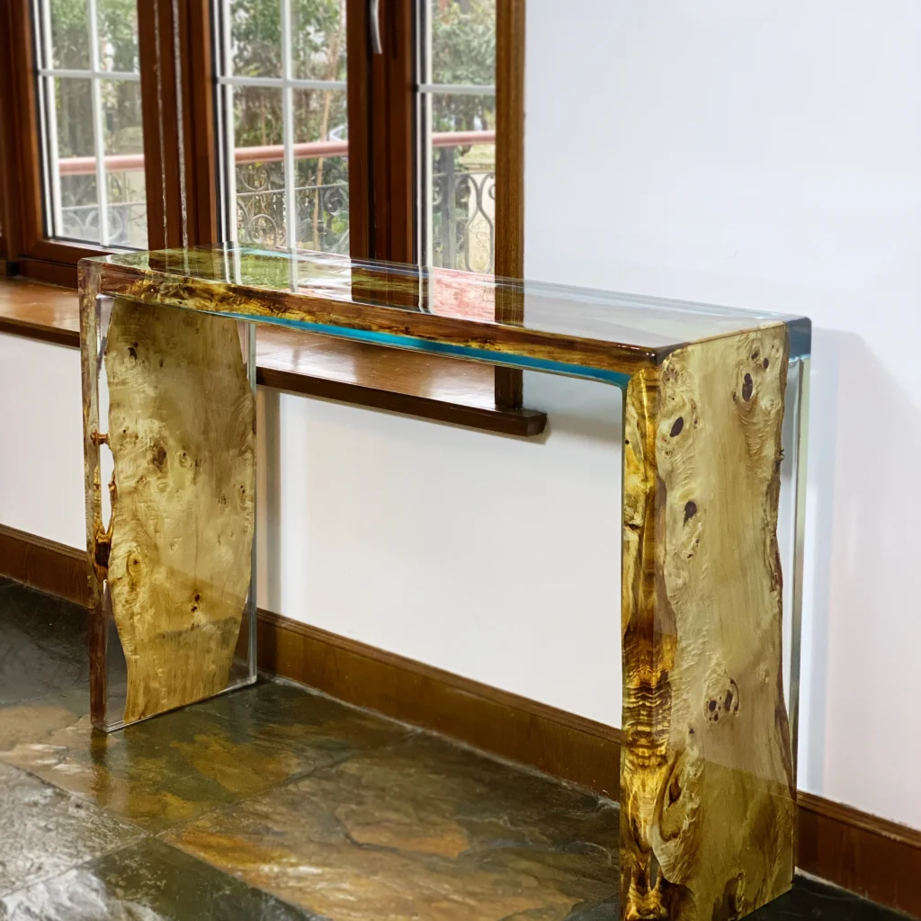 Waterfall Epoxy Console Table