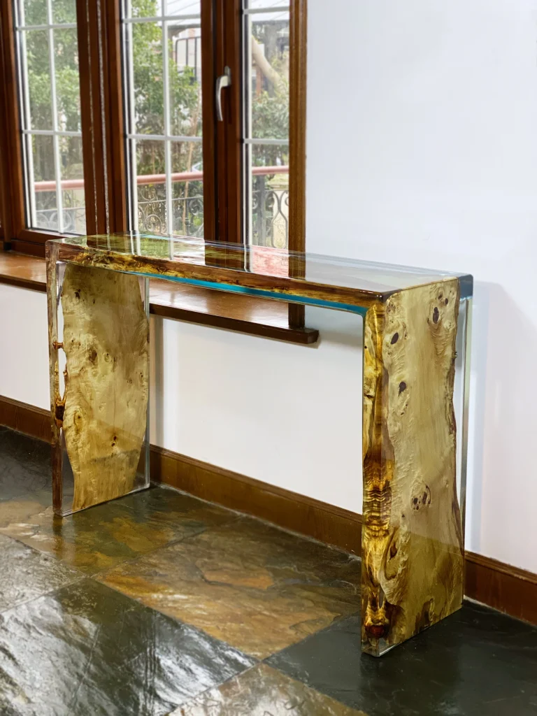 Waterfall Epoxy Console Table