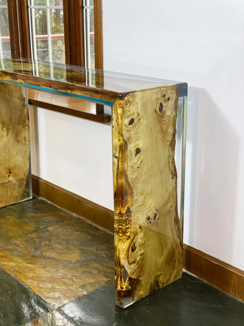 Waterfall Epoxy Console Table