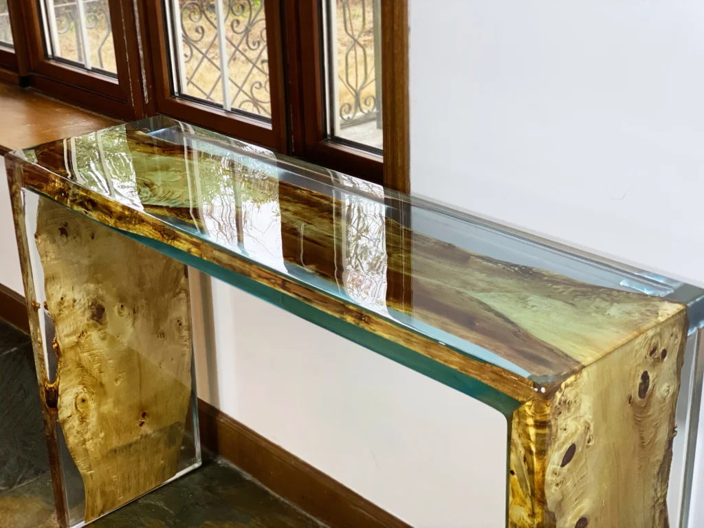Waterfall Epoxy Console Table