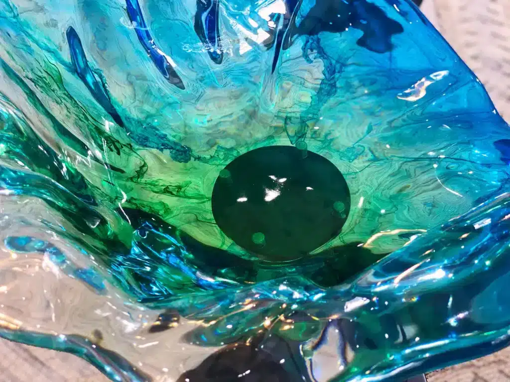 Hand Crafted Marbling Flower Bar Stool
