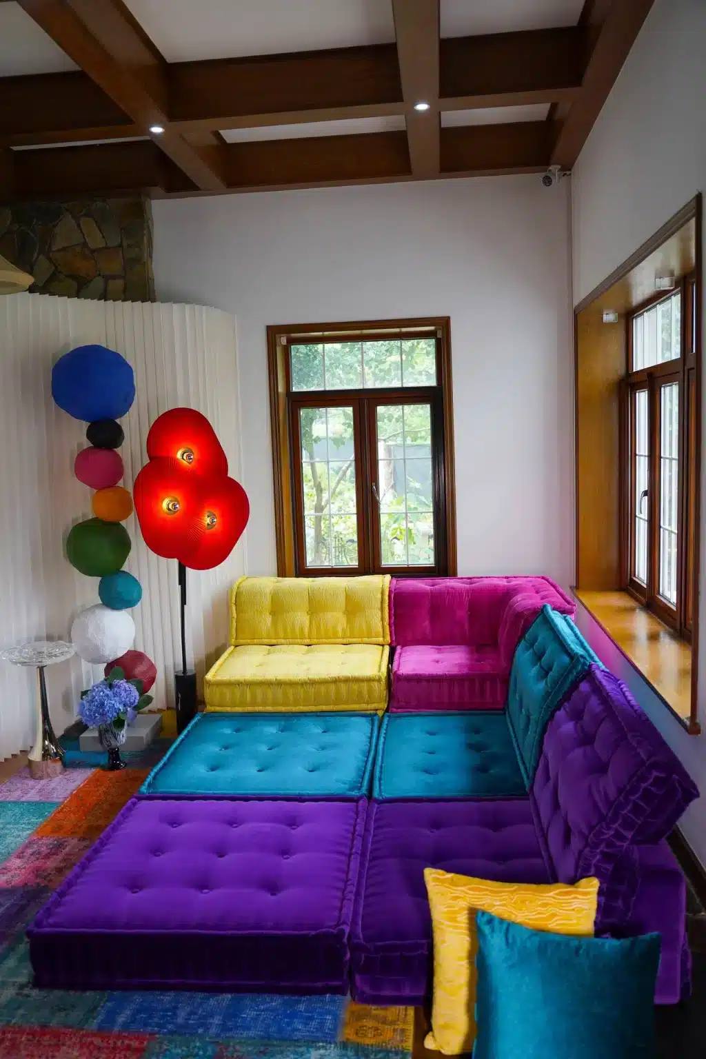 Red floor lamp