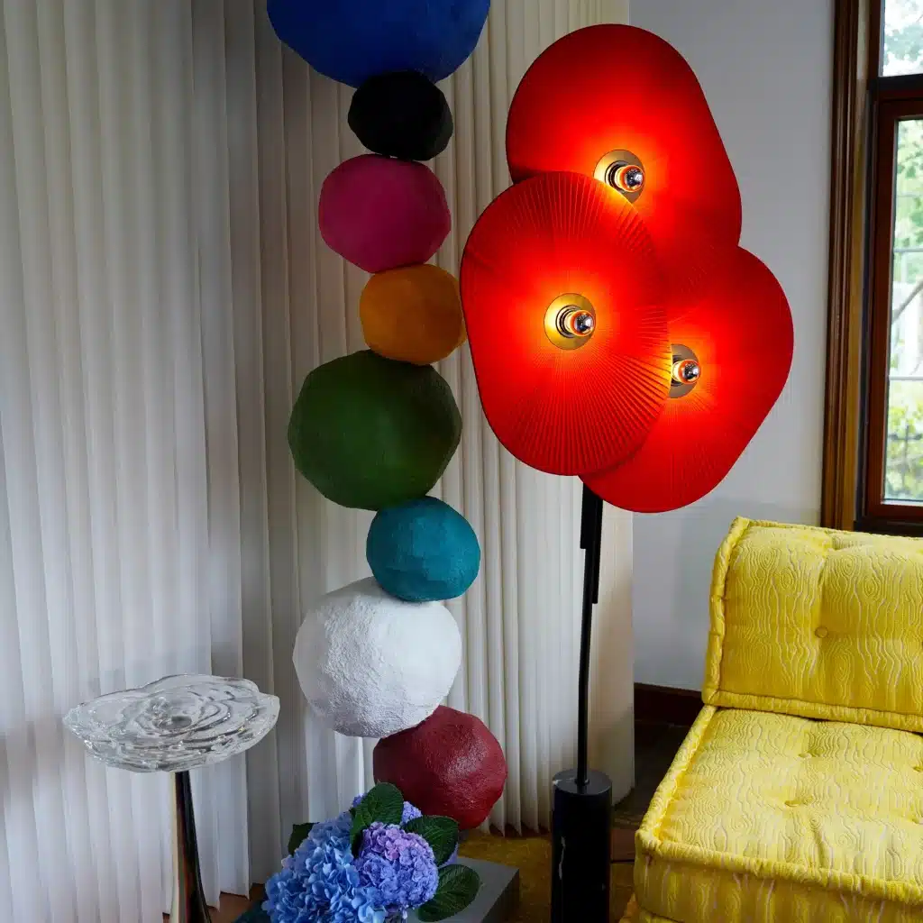 Red floor lamp