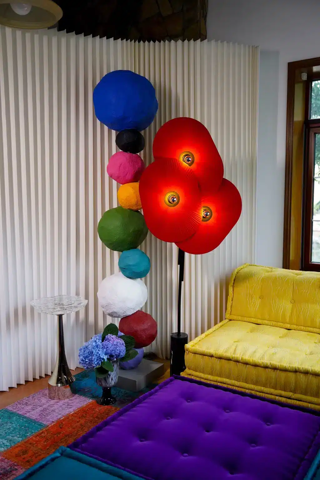 Red floor lamp