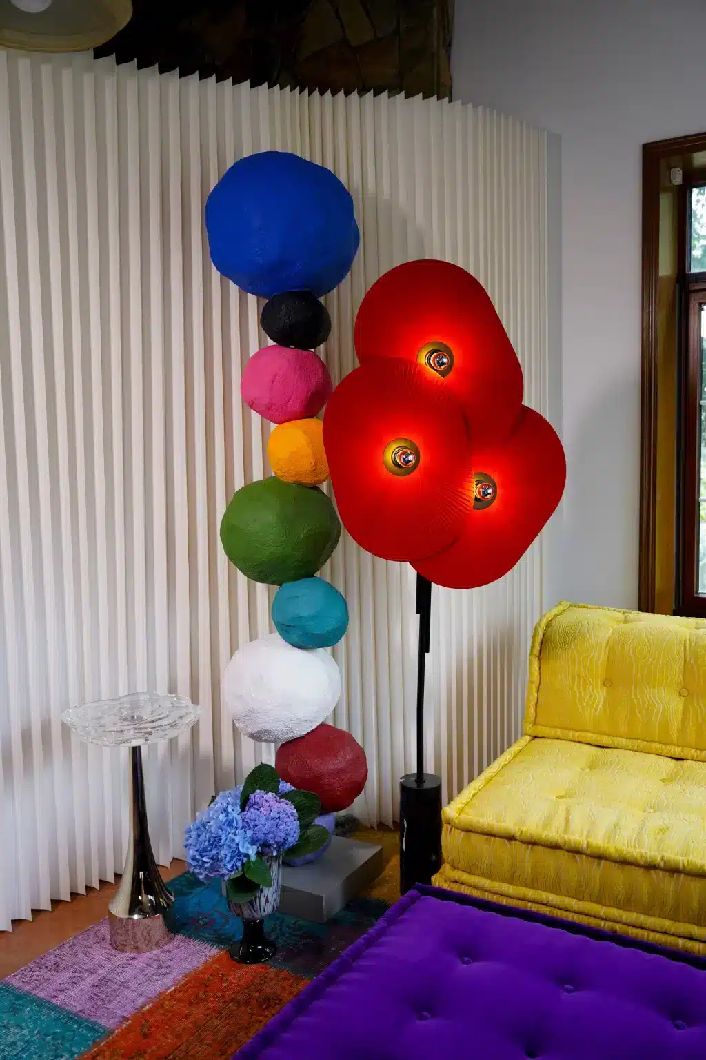 Red floor lamp