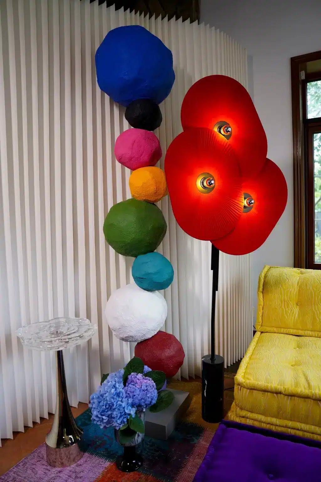 Red floor lamp