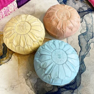 Moroccan Leather Pouf