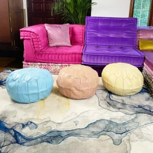 Moroccan Leather Pouf