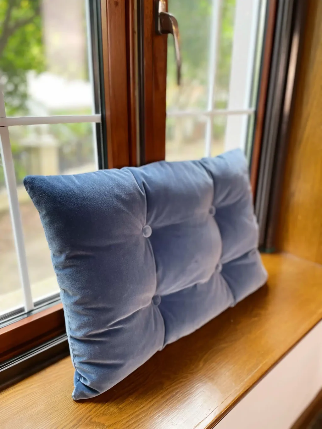 Rectangle Throw Pillow w/ 4 Buttons – Velvet