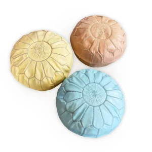Moroccan Leather Pouf