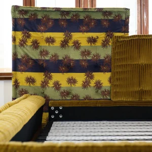 Mah Jong Tufted Bed w/ Wood Frame