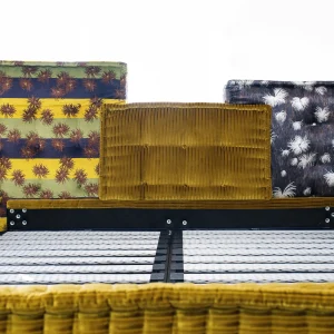 Mah Jong Tufted Bed w/ Wood Frame