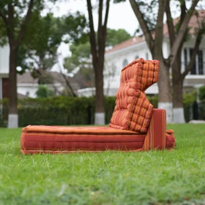 Outdoor Colorful Sofa : 4 Button Single Seater