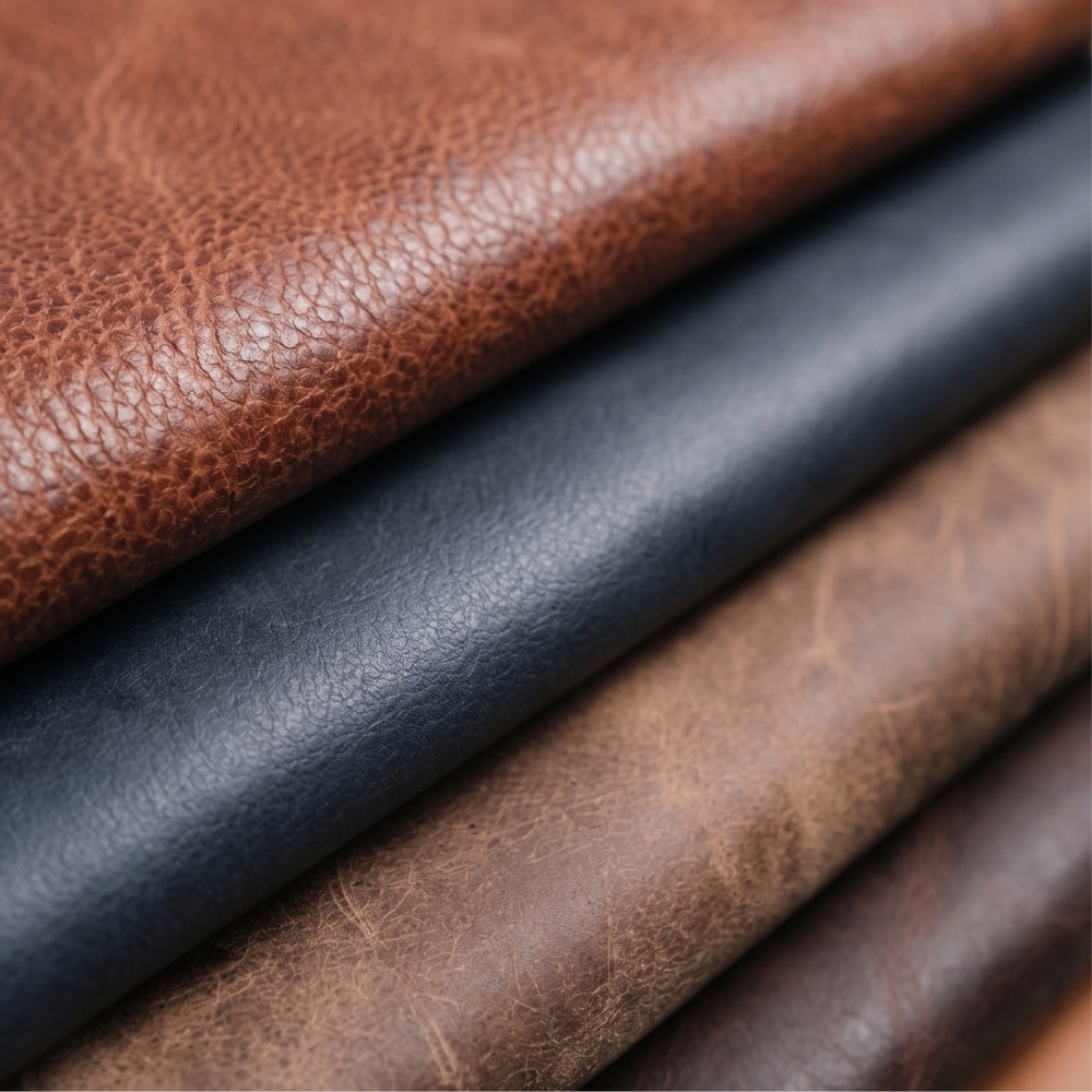 Leather material swatches of a Mario Bellini Sectional.