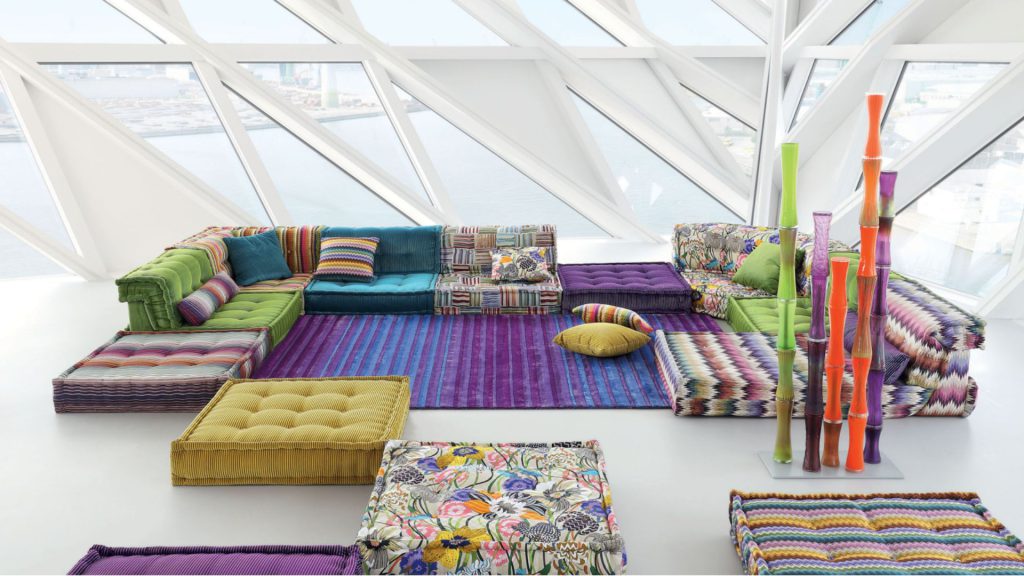 Roche Bobois' Mah Jong sofa in a modern living space