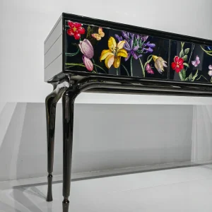 Crystal Inlay Furniture: Secret Garden Console Table (Black)