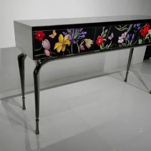 Crystal Inlay Furniture: Secret Garden Console Table (Black)