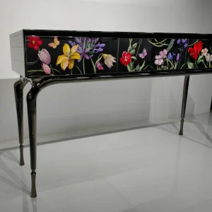 Crystal Inlay Furniture: Secret Garden Console Table (Black)