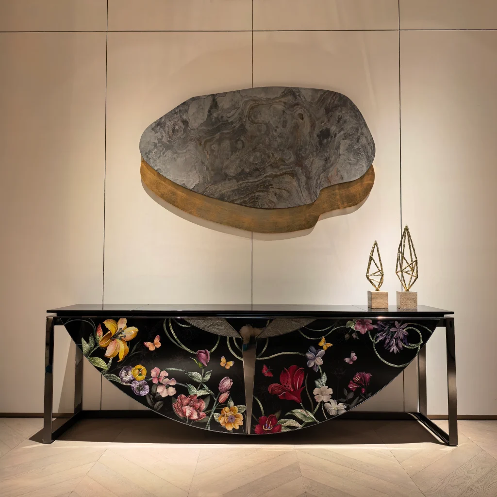 Crystal Inlay Furniture: Secret Garden Sideboard (Black)
