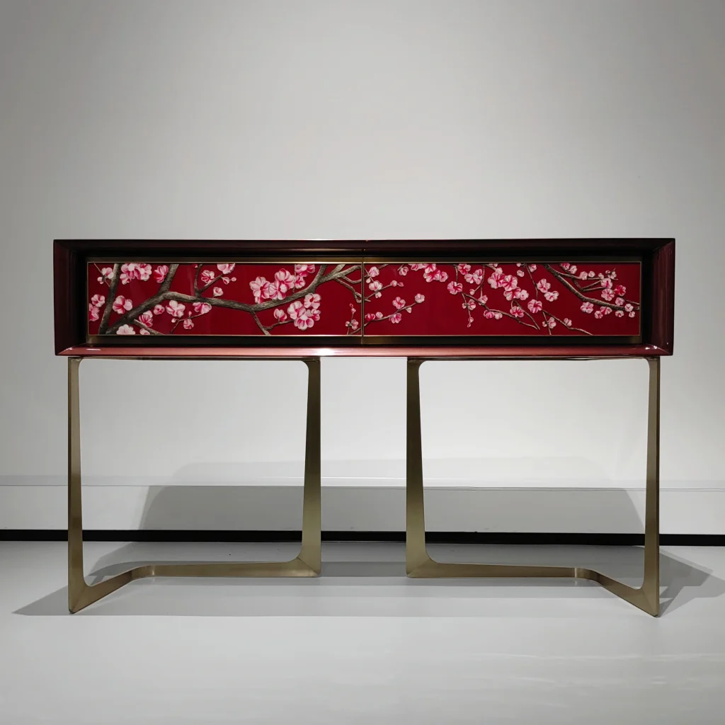 Inlay furniture - Red Blossom console Table