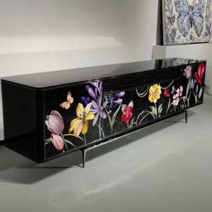 Crystal Inlay Furniture: Secret Garden Media Console (Black)