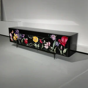 Crystal Inlay Furniture: Secret Garden Media Console (Black)