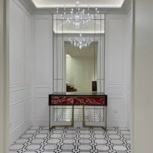 Crystal Inlay Furniture: Red Blossom console Table