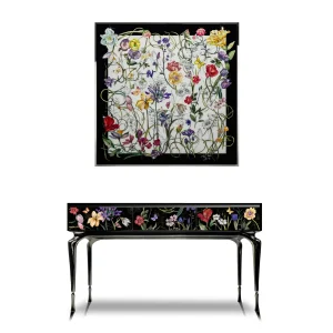 Inlay Furniture - Secret Garden Console Table (Black) 